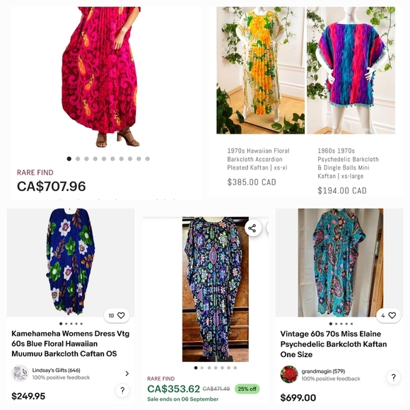 Vintage 60s Pleated Butterfly Kaftan - Picture 13 of 15